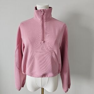 Lululemon 2 Light Baby Pink Brushed Softstreme Half Zip Sweater